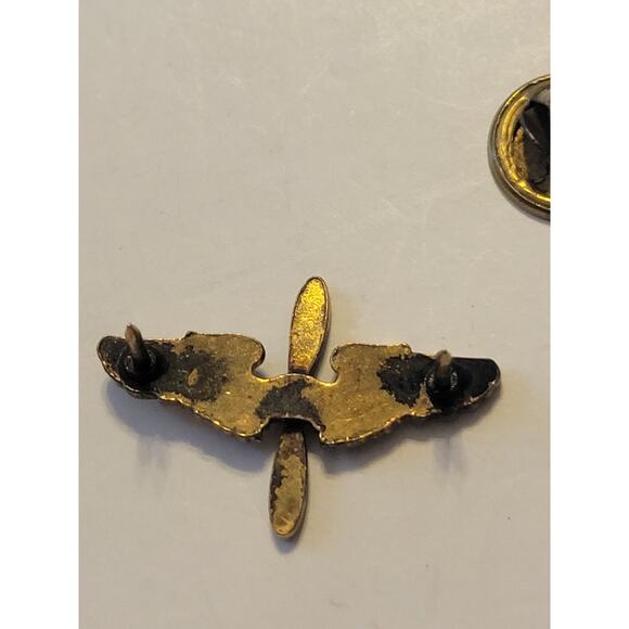 Vintate Estate Lapel Pin Gold Tone US Air Force Aviation Wing Air Corps Jewelry - Picture 4 of 6